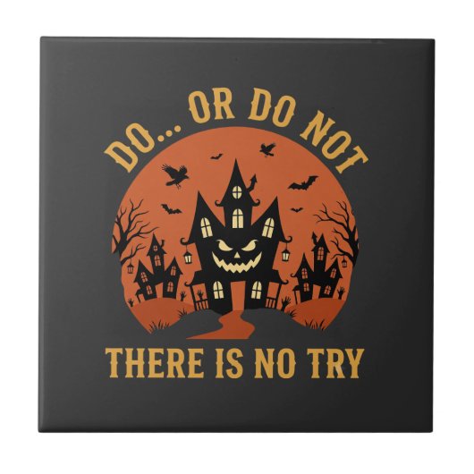 Halloween Spukhaus Tu es oder tu es nicht Fliese (Vorderseite)
