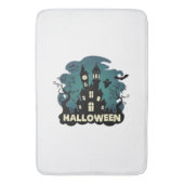 Halloween Spukhaus Uhrturm Fledermäuse Geist_1 Badematte (Vorderseite Vertikal)