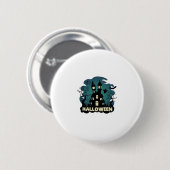 Halloween Spukhaus Uhrturm Fledermäuse Geist_1 Button (Vorne & Hinten)