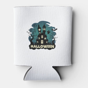 Halloween Spukhaus Uhrturm Fledermäuse Geist_1 Dosenkühler