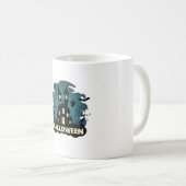 Halloween Spukhaus Uhrturm Fledermäuse Geist_1 Kaffeetasse (VorderseiteRechts)