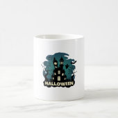 Halloween Spukhaus Uhrturm Fledermäuse Geist_1 Kaffeetasse (Mittel)