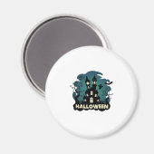 Halloween Spukhaus Uhrturm Fledermäuse Geist_1 Magnet (Vorderseite/Rückseite)