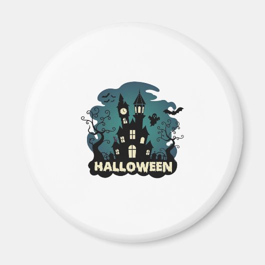Halloween Spukhaus Uhrturm Fledermäuse Geist_1 Magnet (Vorne)