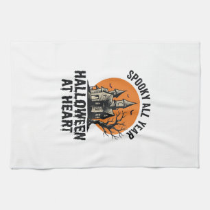 Halloween Spukhaus Vintage Gravur Shirt Ar Geschirrtuch