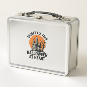 Halloween Spukhaus Vintage Gravur Shirt Ar Metall Brotdose