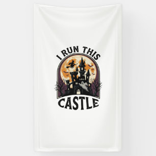 Halloween Spukschloss Hexe Mond Vintage-Shirt_ Banner