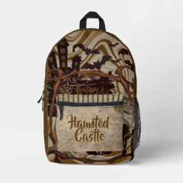 Halloween, Spukschloss, Vintage gedruckter Rucksac Bedruckter Rucksack