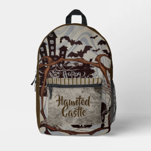 Halloween, Spukschloss, Vintage gedruckter Rucksac Bedruckter Rucksack