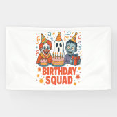Halloween Squad Creepy Clown Ghost Zombie Banner (Horizontal)