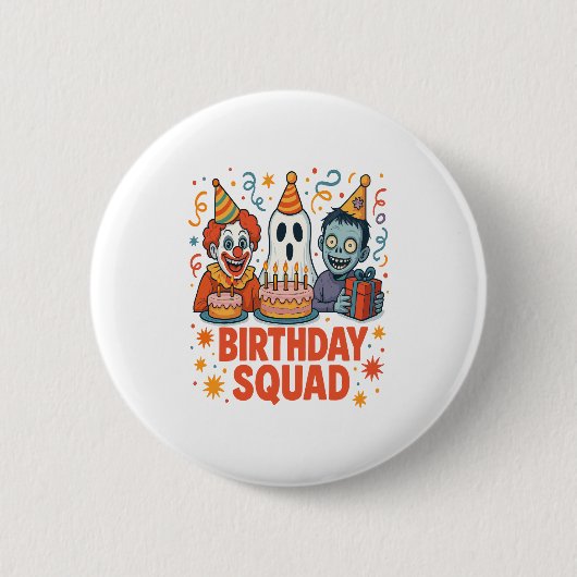 Halloween Squad Creepy Clown Ghost Zombie Button (Vorderseite)