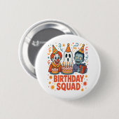 Halloween Squad Creepy Clown Ghost Zombie Button (Vorne & Hinten)