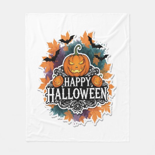 Halloween Squad Creepy Clown Ghost Zombie Fleecedecke (Vorderseite)