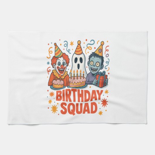 Halloween Squad Creepy Clown Ghost Zombie Geschirrtuch (Horizontal)
