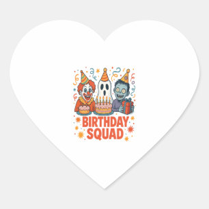 Halloween Squad Creepy Clown Ghost Zombie Herz-Aufkleber