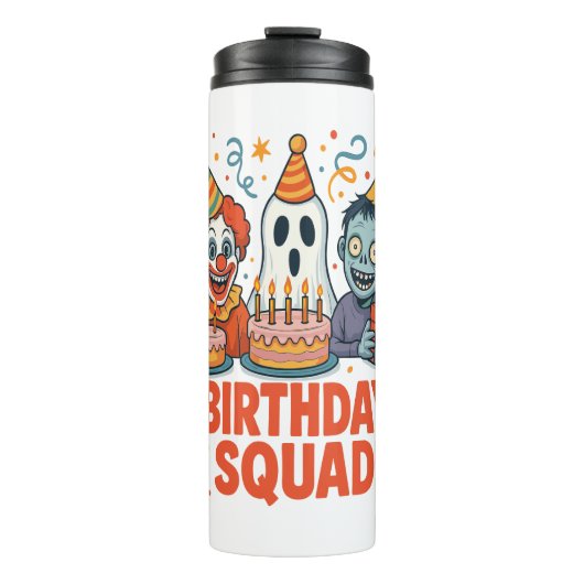 Halloween Squad Creepy Clown Ghost Zombie Thermosbecher (Vorderseite)