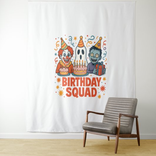 Halloween Squad Creepy Clown Ghost Zombie Wandteppich (Beispiel)