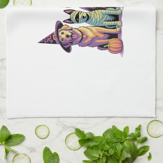 Halloween Squad Dog Geschirrtuch (Gefaltet)