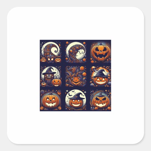 Halloween Square Sticker (Vorderseite)