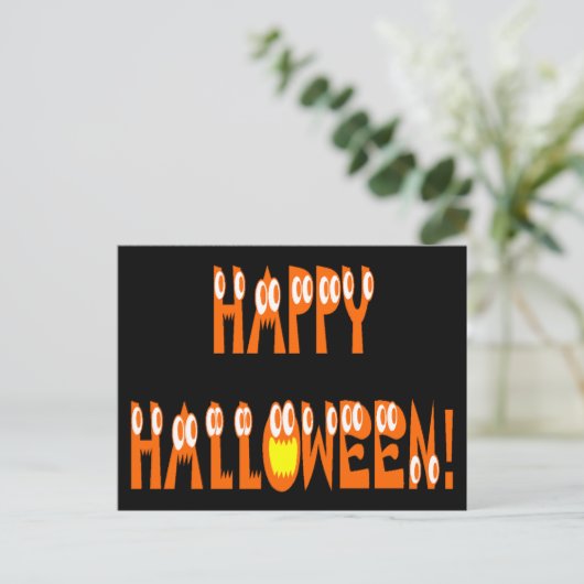 Halloween Squash Text Postkarte (Stehend Vorderseite)