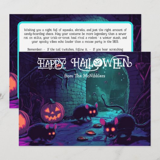 Halloween-Squeak-Show-Karte Einladung (Vorne/Hinten)