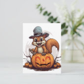 Halloween Squirrel Postkarte (Stehend Vorderseite)