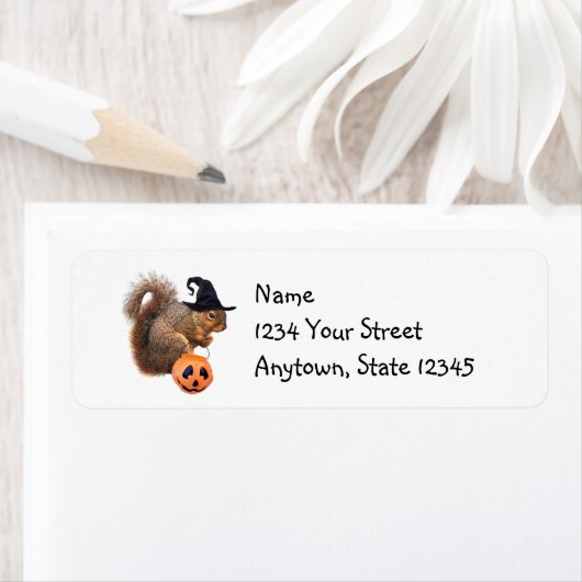 Halloween Squirrel Return Address Label (Insitu)