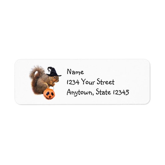 Halloween Squirrel Return Address Label (Vorne)