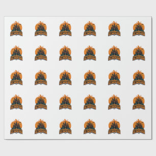 Halloween-Stadt Vintage Geisterburg Kürbis Design Geschenkpapier