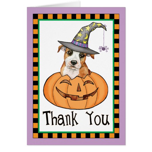 Halloween Staffordshire Bull Terrier Vielen Dank (Vorne)
