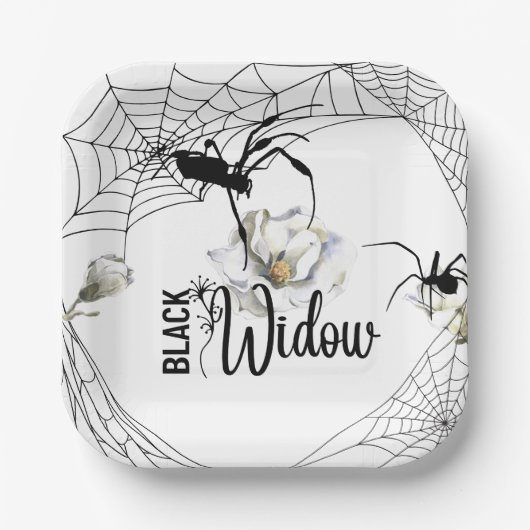 Halloween Stamp Collection "Black Widow" Pappteller (Vorderseite)