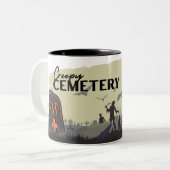 Halloween Stamp Collection "Creepy Cemetery" Zweifarbige Tasse (Vorderseite Links)