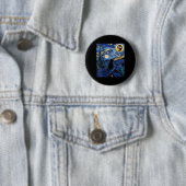 Halloween Starry Night Black Cat Comma La K Button (Beispiel)