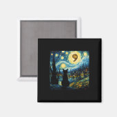 Halloween Starry Night Black Cat Comma La Kamala H Magnet (Vorderseite/Rückseite)