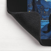 Halloween Starry Night Black Cat Comma La Kamala H Mousepad (Ecke)