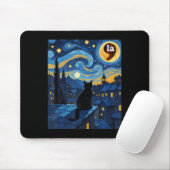 Halloween Starry Night Black Cat Comma La Kamala H Mousepad (Mit Mouse)