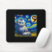 Halloween Starry Night Black Cat Comma La Kamala H Mousepad (Mit Mouse)