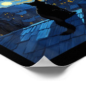 Halloween Starry Night Black Cat Comma La Kamala H Poster (Ecke)