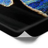 Halloween Starry Night Black Cat Comma La Kamala Poster (Ecke)