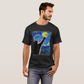 Halloween Starry Night Black Cat Comma La Kamala T-Shirt (Vorne ganz)