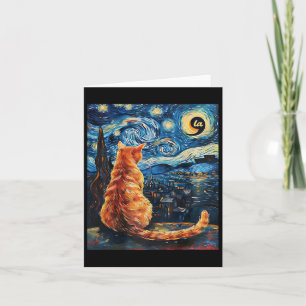Halloween Starry Night Cat Comma La Kamala Harris Karte
