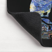 Halloween Starry Night Cat Comma La Kamala Harris Mousepad (Ecke)