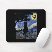 Halloween Starry Night Cat Comma La Kamala Harris Mousepad (Mit Mouse)