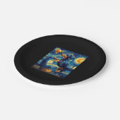 Halloween Starry Night Puppy-Dackel Pappteller (Schrägansicht)