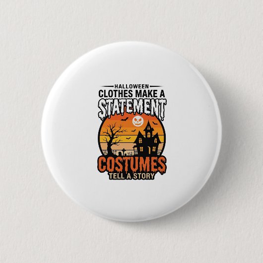 Halloween Statement-Kostüme Vintage T-Shirt Design Button (Vorderseite)