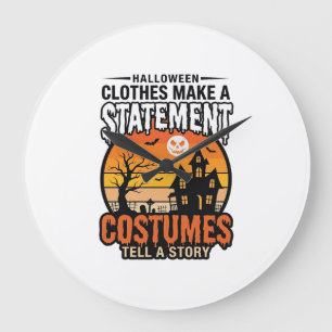 Halloween Statement-Kostüme Vintage T-Shirt-Design Große Wanduhr
