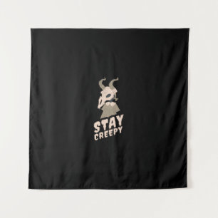 Halloween Stay Creepy Goat Gift Wandteppich