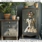 Halloween Steampunk Female & Skulls S1 Decoupage Seidenpapier