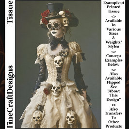 Halloween Steampunk Female & Skulls S1 Decoupage Seidenpapier
