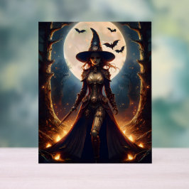 Halloween Steampunk Forest Hexe Acrylschild